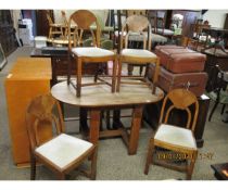 ART DECO DINING TABLE AND FOUR CHAIRS