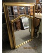 TWO GOLD FRAMED WALL MIRRORS