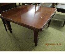 MAHOGANY SQUARE FORMED COFFEE TABLE WITH CANTED CORNERS