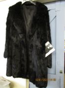 GOOD QUALITY BLACK LADIES FUR COAT