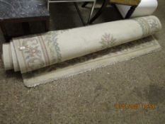 CHINESE THICK PILE WOOL CARPET WITH CREAM GROUND AND FLORAL BORDER