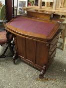 EDWARDIAN MAHOGANY AND SATINWOOD BANDED DAVENPORT