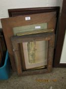 MIXED LOT OF PICTURE FRAMES, PORTRAIT PASTEL, OIL ON BOARD OF A SEASCAPE ETC