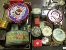 TWO BOXES OF VINTAGE TINS