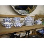 MINIATURE BLUE AND WHITE PRINTED DINNER SERVICE