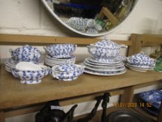 MINIATURE BLUE AND WHITE PRINTED DINNER SERVICE