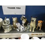 GROUP OF MIXED CAT ORNAMENTS INCLUDING A WINSTANLEY MODEL