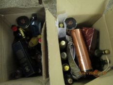 TWO BOXES OF MIXED LIQUOR ETC