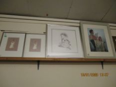 TWO FRAMED PICTURES OF LADIES