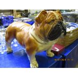 GOOD QUALITY LARGE PORCELAIN MODEL OF A BRITISH BULLDOG