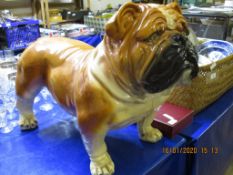 GOOD QUALITY LARGE PORCELAIN MODEL OF A BRITISH BULLDOG