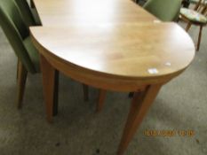 BEECHWOOD DEMI-LUNE FOLD OVER KITCHEN TABLE ON FOUR TAPERING SQUARE LEGS