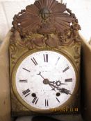 GOOD QUALITY FRENCH WALL MOUNTED CLOCK WITH PRESSED BRASS FRAME AND ENAMEL DIAL OF RENAULT BY