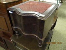 VICTORIAN SERPENTINE FRONTED LIFT UP TOP COMMODE STOOL