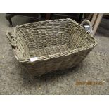 GOOD QUALITY WICKER TWO-HANDLED BASKET