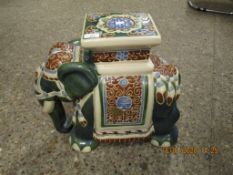 GOOD QUALITY PORCELAIN PLANT STAND FORMED AS AN ELEPHANT
