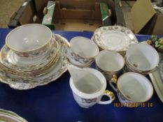 PART SET OF CONTINENTAL FLORAL AND GILT TEA WARES