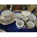 PART SET OF CONTINENTAL FLORAL AND GILT TEA WARES