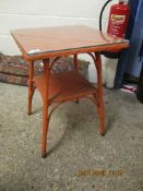 ORANGE PAINTED LLOYD LOOM SQUARE TOP TWO TIER OCCASIONAL TABLE