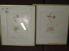 TWO PENCIL DRAWINGS