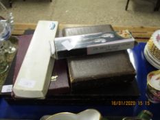 ASSORTED BOXED SILVER PLATED FLATWARES ETC