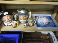 ASSORTED ROYAL DOULTON CHARACTER JUGS TO INCLUDE SANCHO PANZA, DON QUIXOTE ETC