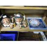 ASSORTED ROYAL DOULTON CHARACTER JUGS TO INCLUDE SANCHO PANZA, DON QUIXOTE ETC