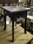 OAK SQUARE TOP SIDE TABLE WITH SPLAYED LEGS