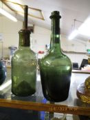 TWO VINTAGE WINE BOTTLES NOW CONVERTED TO TABLE LAMPS