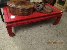 CHINESE RED PAINTED RECTANGULAR COFFEE TABLE