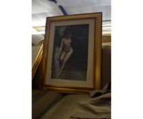 GOOD QUALITY GILT FRAMED PRINT OF A NUDE FEMALE