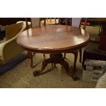 19TH CENTURY MAHOGANY CIRCULAR BREAKFAST TABLE ON A SCROLLING TRIPOD BASE