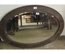 OAK FRAMED OVAL WALL MIRROR