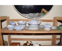 MINIATURE BLUE AND WHITE PRINTED DINNER SERVICE