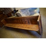 PITCH PINE PEW WITH PANEL BACK AND SIDES 8FT