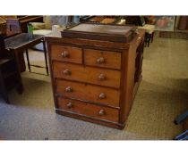 VICTORIAN MAHOGANY CHEST OF TWO OVER THREE FULL WIDTH DRAWERS WITH TURNED KNOB HANDLES