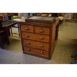 VICTORIAN MAHOGANY CHEST OF TWO OVER THREE FULL WIDTH DRAWERS WITH TURNED KNOB HANDLES