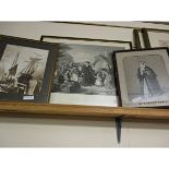 VINTAGE PHOTOGRAPH OF SHIPS TOGETHER WITH A FURTHER PRINT “THE VILLAGE PASTOR” AND ONE OTHER (3)
