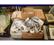 FIVE BOXES CONTAINING MODERN GLASS WARES, TUMBLERS ETC