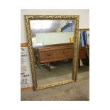 GILT FRAMED RECTANGULAR WALL MIRROR