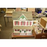 DOLL’S HOUSE WITH OPEN FRONT WITH A QUANTITY OF MIXED EQUIPMENT ETC