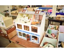 SYLVIA’S GOWN AND STYLES DOLL HOUSE WITH MIXED DOLL’S HOUSE EQUIPMENT ETC