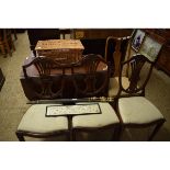 SET OF FOUR REPRODUCTION MAHOGANY SHIELD BACK DINING CHAIRS WITH TAPERING SQUARE SPADE FEET AND DROP