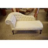 MODERN SMALL CREAM UPHOLSTERED CHAISE LONGUE