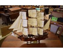 MODEL OF A SPANISH GALLEON WITH PRESENTATION PLAQUE