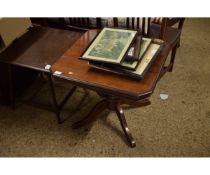 MAHOGANY SQUARE TOP TABLE WITH CANTED CORNERS