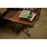 MAHOGANY SQUARE TOP TABLE WITH CANTED CORNERS