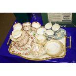 TRAY CONTAINING ASSORTED TEA WARES TO INCLUDE DORIC TEA WARES ETC