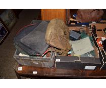 TWO BOXES CONTAINING MIXED FLY FISHING REELS, NETS, BAG ETC