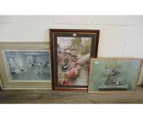 SIGNED RUSSEL FLINT PRINT, A FURTHER PRINT OF A STILL LIFE AND ONE OTHER (3)